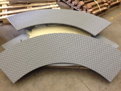 AbrasaPlate-X cross hatch wear liners ready for installation