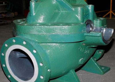 Overhauled split casing pump with Loctite composites