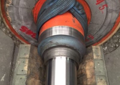 Metal sprayed shaft after finish grinding