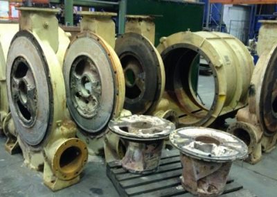 Vacuum pump parts during repair