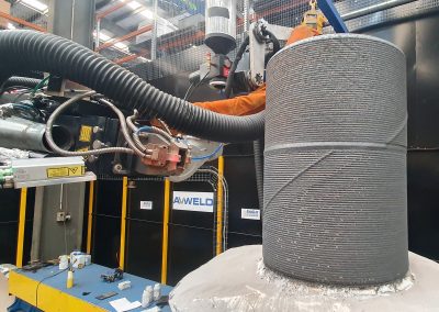 Vertical laser cladding hardface material Avweld